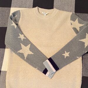 THML Beige and Gray Star Sweater